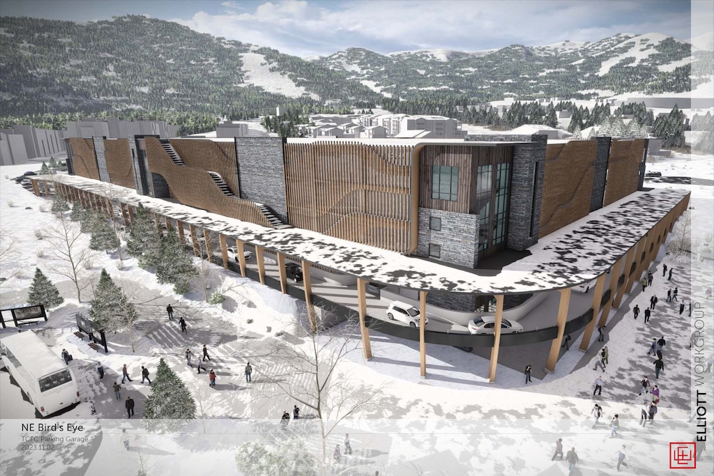 (Jack Loosmann | Park City Mountain)
A rendering of the new three-tier parking structure that Vail Resorts is erecting on the Cabriolet lot in Canyons Village at Park City Mountain. Construction, and parking disruptions, are slated to begin Monday, March 17, 2025.