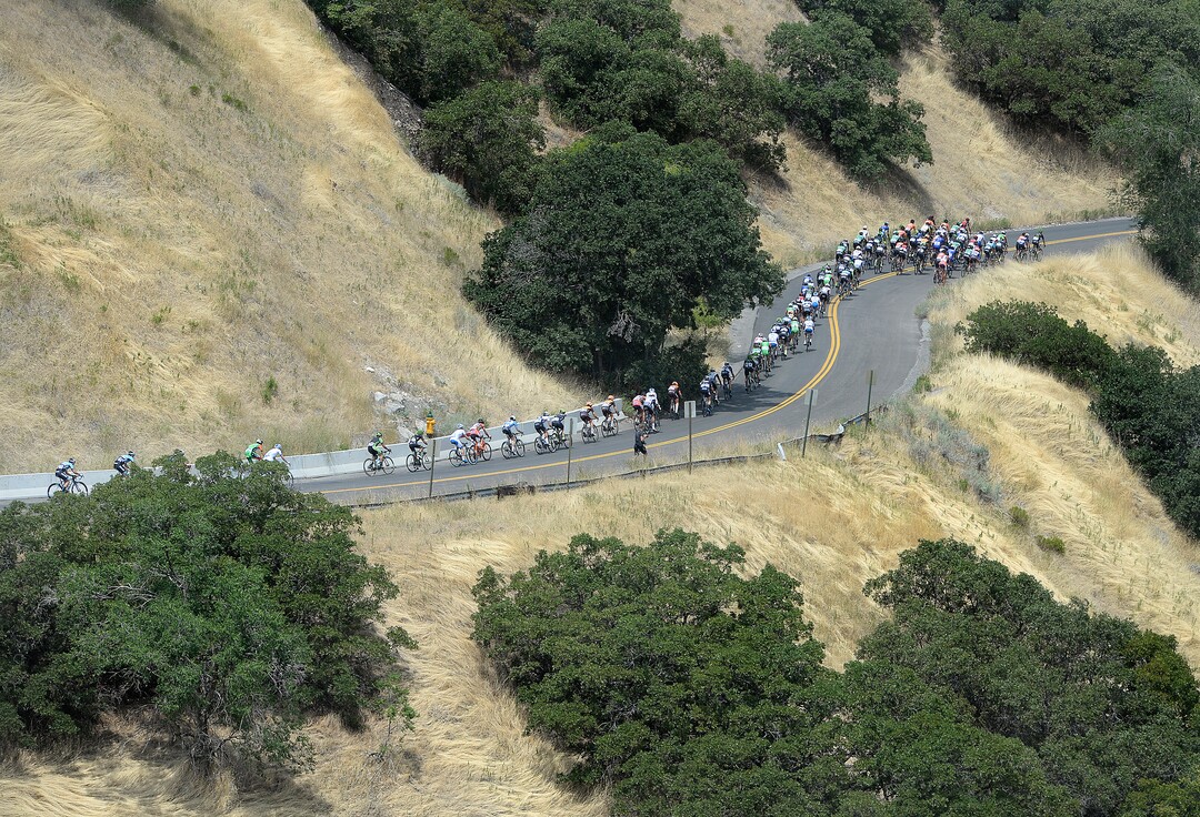 (Scott Sommerdorf   |  The Salt Lake Tribune)   Riders on Bonneville Blvd. just after the start of stage 7 of the Tour of Utah. Robert Britton is the winner of the 2017 Tour of Utah, Sunday, August 6, 2017.  