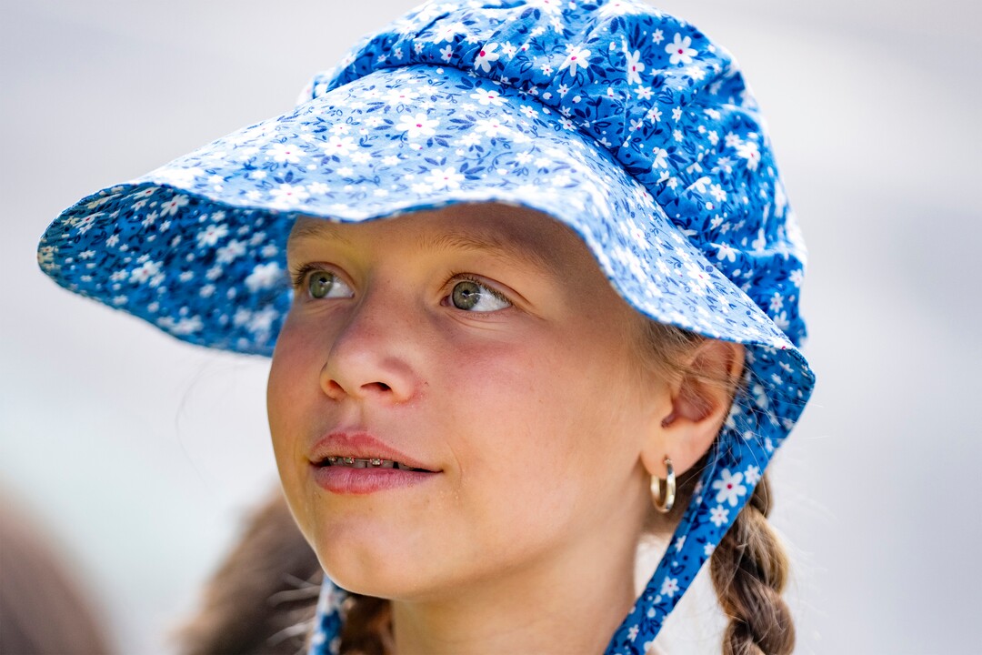 (Rick Egan | The Salt Lake Tribune) Kate Allred dresses as a pioneer as she attends the Days of '47 Parade in Salt Lake City on Thursday, July 24, 2025.