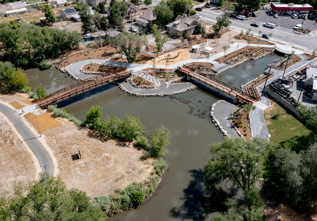 (Francisco Kjolseth  |  The Salt Lake Tribune) Three Creeks Confluence Park marks Salt Lake City’s newest park as it opens on Wednesday, July 7, 2021, in the Glendale neighborhood.