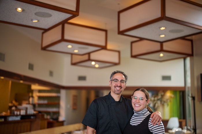 (Trent Nelson  |  The Salt Lake Tribune) Manoli Katsanevas and Katrina Cutrubus at Manoli's in Salt Lake City on Friday, Jan. 7, 2022.