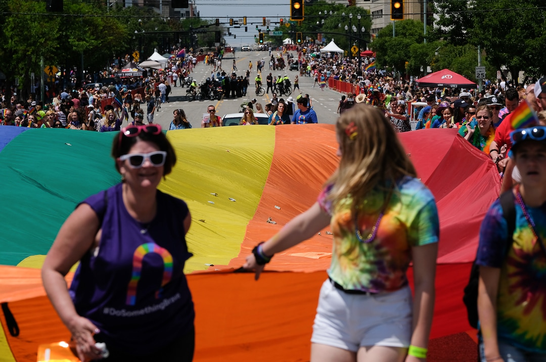 (Francisco Kjolseth  |  The Salt Lake Tribune)  Thousands participate in the Utah Pride Parade in Salt Lake City on Sunday June 2, 2019.