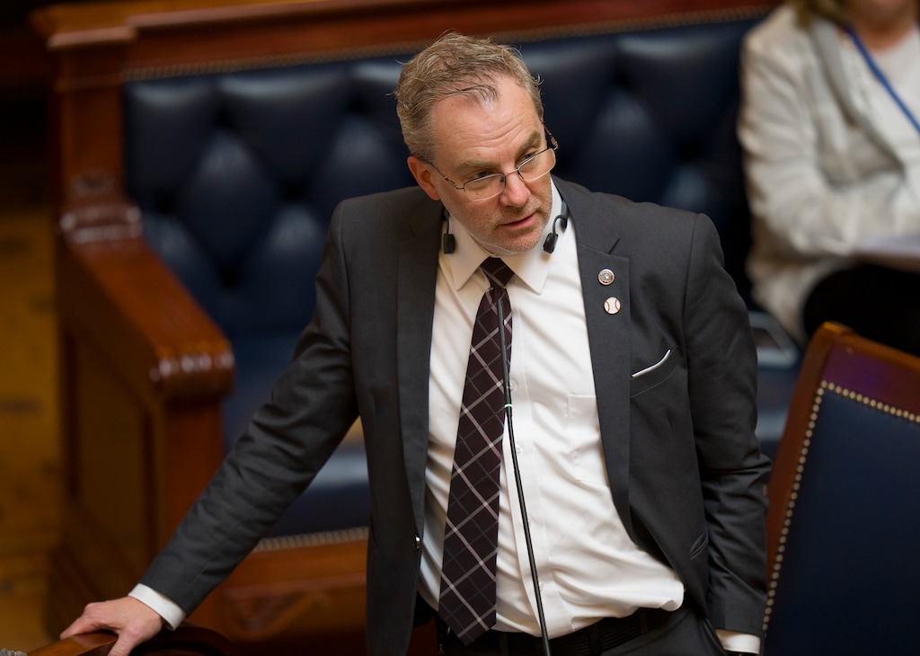 (Bethany Baker  |  The Salt Lake Tribune) Sen. Lincoln Fillmore, R-South Jordan, speaks during floor time in the Utah House of Representatives in Salt Lake City on Wednesday, March 4, 2026.