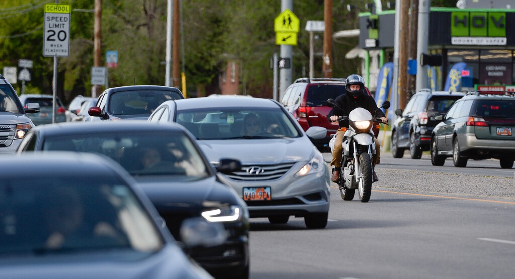 (Francisco Kjolseth  |  Tribune file photo)  Motorcycles travel along 700 East in Salt Lake City on Monday, May 13, 2019.