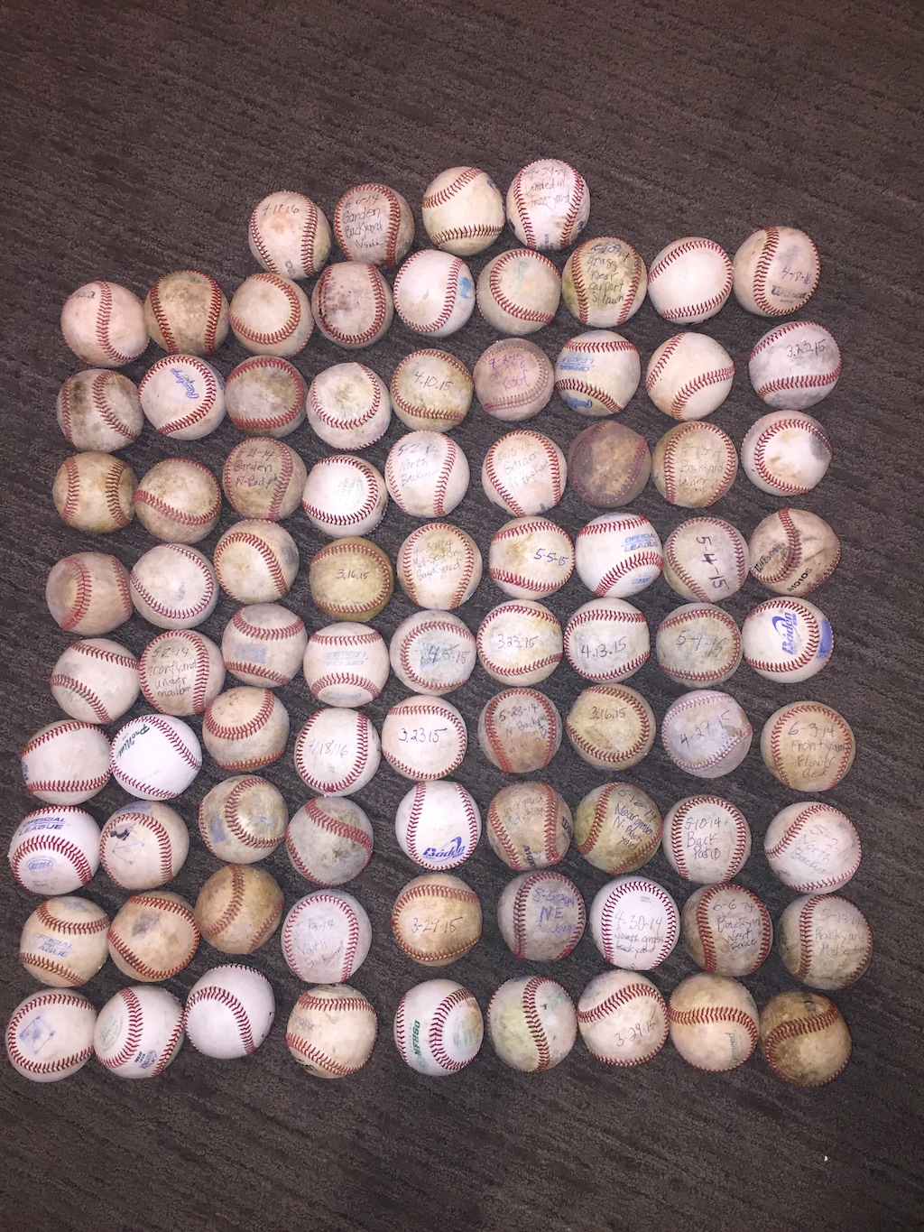 (Submitted photo)  Pleasant Grove coach Darrin Henry received a gift of 85 baseballs, all homered by his son Payton during practices and games in his high school career.