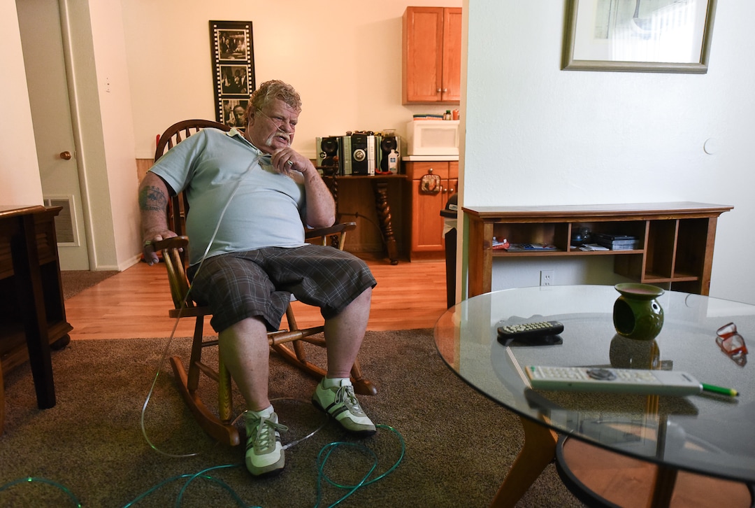 (Francisco Kjolseth  |  The Salt Lake Tribune)  Darwin Osborn, 64, is a Vietnam veteran who was homeless and searched for housing for over a year before landing a one-bedroom apartment in April 2019. He talks about the trajectory of his life during a visit to his new apartment. Osborn was housed with a VASH voucher and additional barrier removal support through additional funding provided of the state's "100 More Housed" initiative.