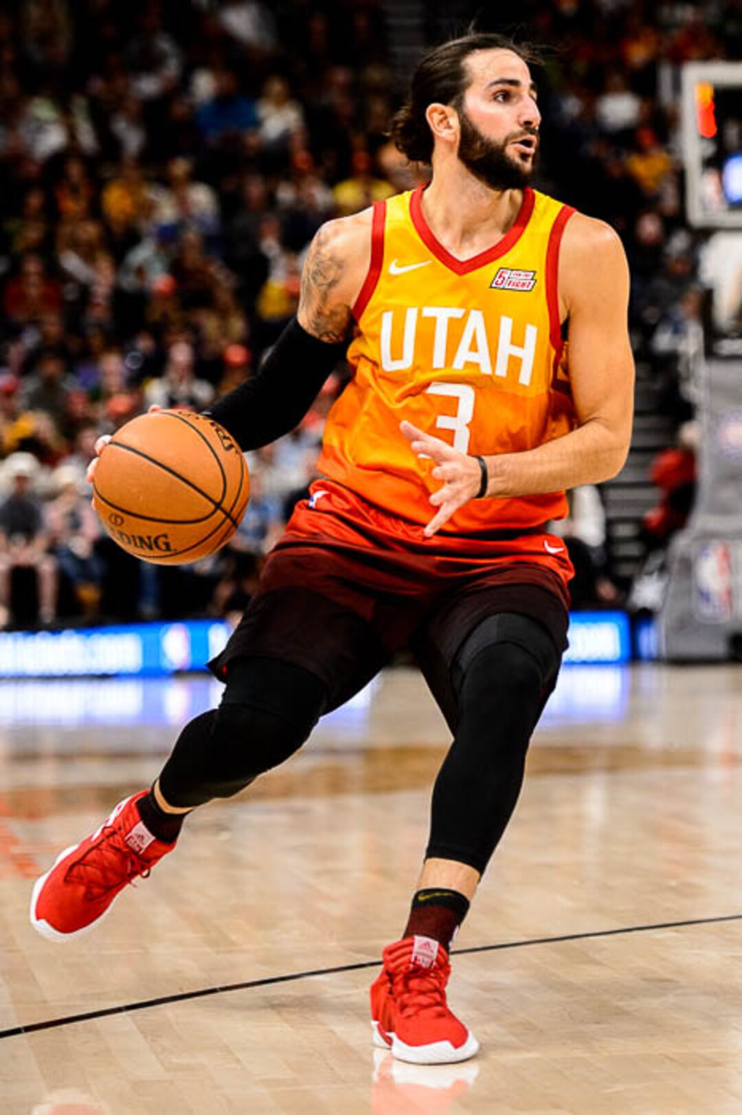 (Trent Nelson | The Salt Lake Tribune)  Utah Jazz guard Ricky Rubio (3). Utah Jazz vs. Boston Celtics, NBA basketball in Salt Lake City on Friday Nov. 9, 2018.