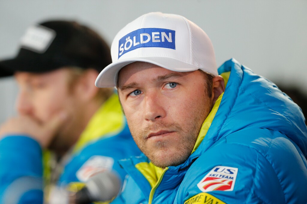 FILE - In this Monday, Feb. 2, 2015, file photo, USA men's ski team member Bode Miller participates in a news conference at the alpine skiing world championships, in Beaver Creek, Colo. Bode Miller is heading back to the Olympics. This time, he'll be calling the action from the TV booth. The six-time Olympic medalist, and only American to compete in Alpine skiing at five Winter Games, will work for NBC as an analyst alongside Dan Hicks at the Pyeongchang Games next February.  (AP Photo/Brennan Linsley, File)