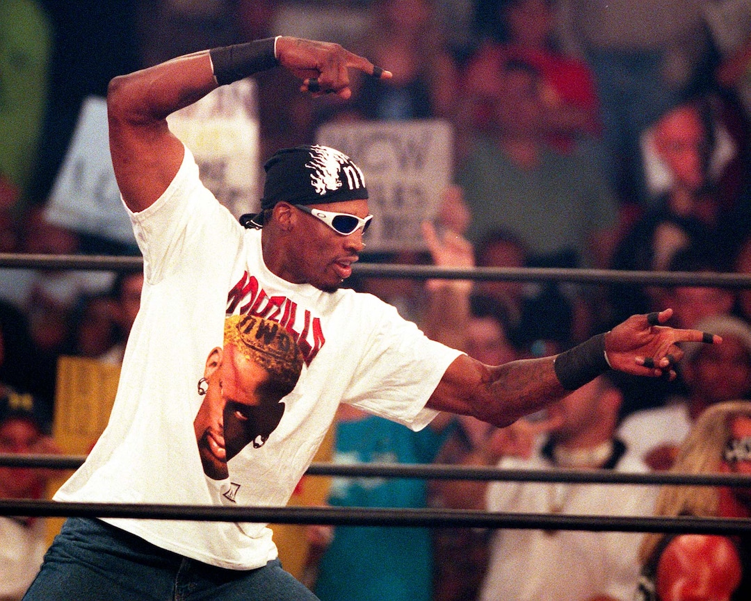 (Trent Nelson | The Salt Lake Tribune)  Dennis Rodman at WCW's Bash at the Beach in San Diego. July 12, 1998.