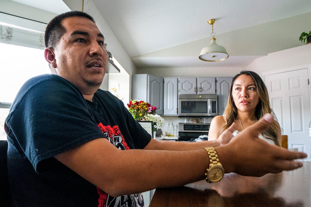 (Rick Egan | The Salt Lake Tribune) Freddie and Karina, the brother and sister of Bernardo Palacios-Carbajal talk about the events of the past year, since Bernardo was shot and killed by the police, on Wednesday, May 19, 2021.