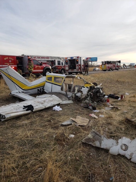 (Photo courtesy of Melissa Tobert Haacke) A small plane crashed Sunday, Nov. 17, 2019, on Interstate 15 in Weber County.