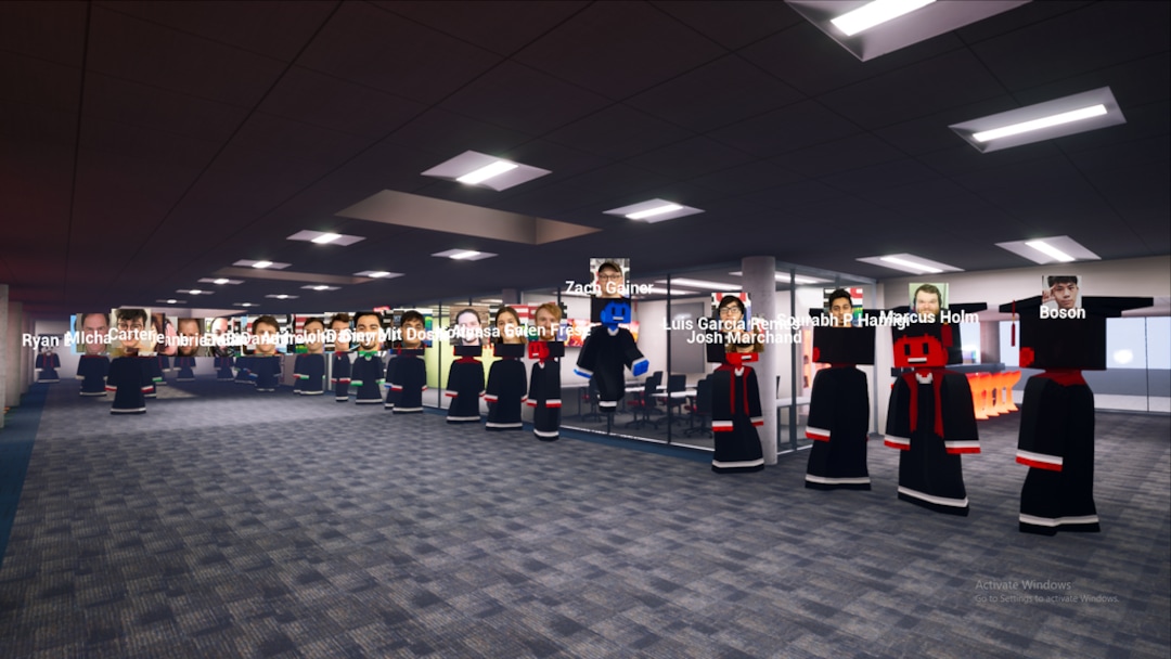 (Photo Courtesy of Michael Young) Pictured is a scene from the University of Utah's video game graduation for the Entertainment Arts & Engineering program.