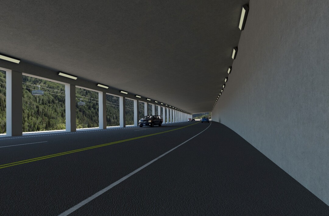 (Utah Department of Transportation) A rendering of a snowshed in Little Cottonwood Canyon.