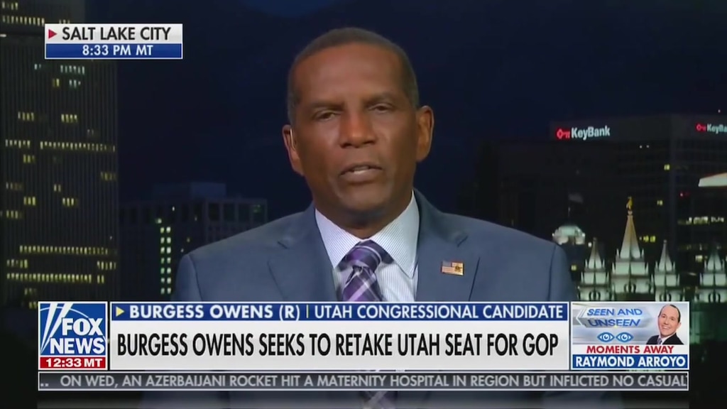 (Screengrab via Grabien) Burgess Owens appears on Fox News Channel