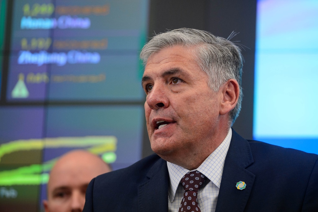 (Trent Nelson | The Salt Lake Tribune) David Woolstenhulme, Utah's former commissioner of higher education, speaks at a news conference in this photo from Thursday, March 12, 2020. At the time of his abrupt resignation in fall 2023, he was under investigation for alleged sexual misconduct. The Salt Lake Tribune obtained a copy of the draft report detailing the allegations.
