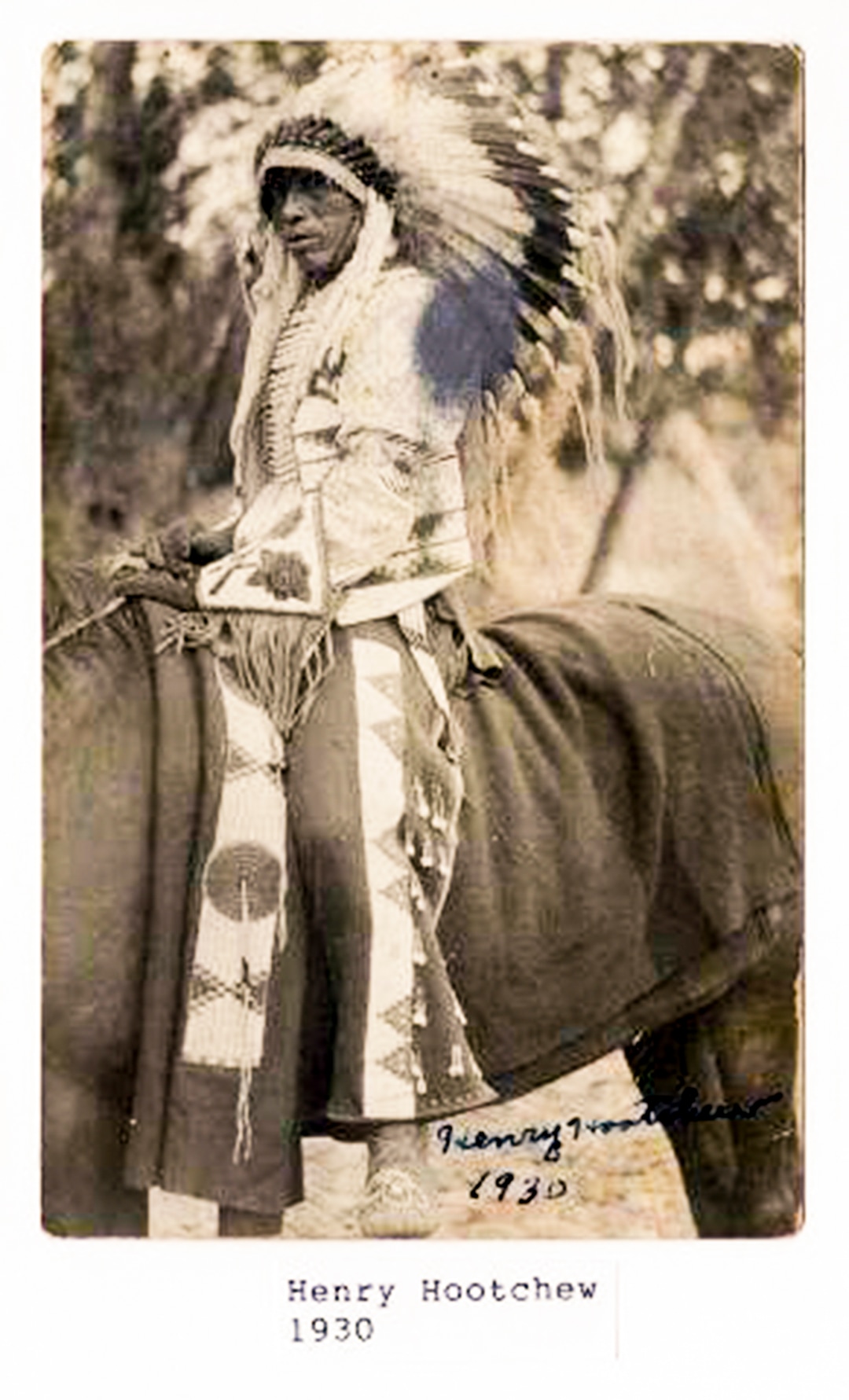 Photograph courtesy of Darren Parry, Chairman of the Northwestern Band of the Shoshone NationA photograph of Henry Hootchew, member of the Northwestern Band of the Shoshone, 1930.