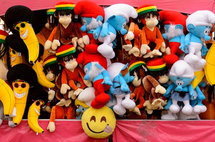 (Trent Nelson | The Salt Lake Tribune) Stuffed prizes at the Utah State Fair's carnival in Salt Lake City, Thursday September 7, 2017.