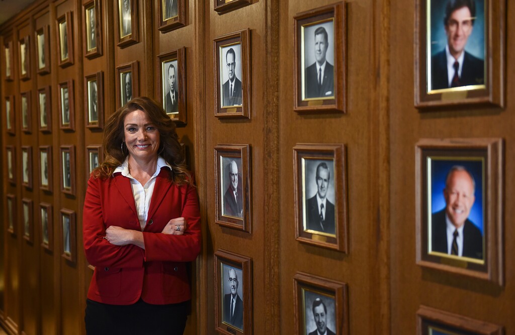 (Francisco Kjolseth  |  The Salt Lake Tribune)  Running for mayor of Provo, Michelle Kaufusi is hoping to change the wall of mayors, currently made up completely of men. Utah County has the fewest women serving in mayoral positions, at 5 percent compared to a high of 18 percent in Salt Lake County. But that could change after November's municipal election, in which there are at least six female candidates for mayor in Utah County.