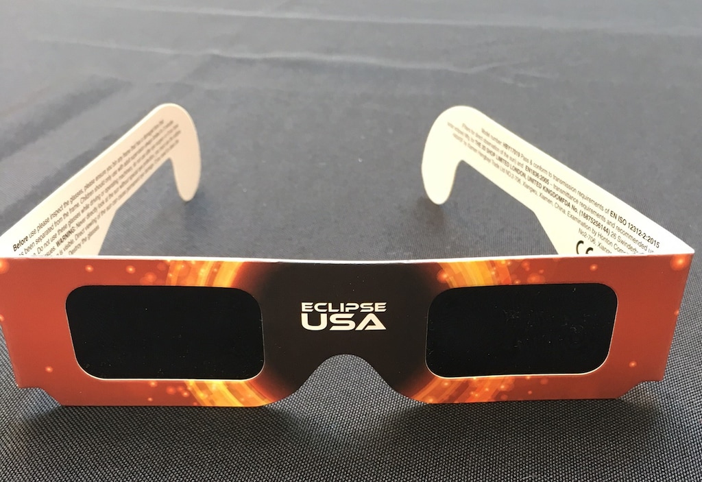 (Photo courtesy John A. Moran Eye Center)  Protective glasses given out by the John A. Moran Eye Center in Salt Lake City ahead of the Aug. 21 solar eclipse may not work. Center officials are advising those who got them to throw them away.