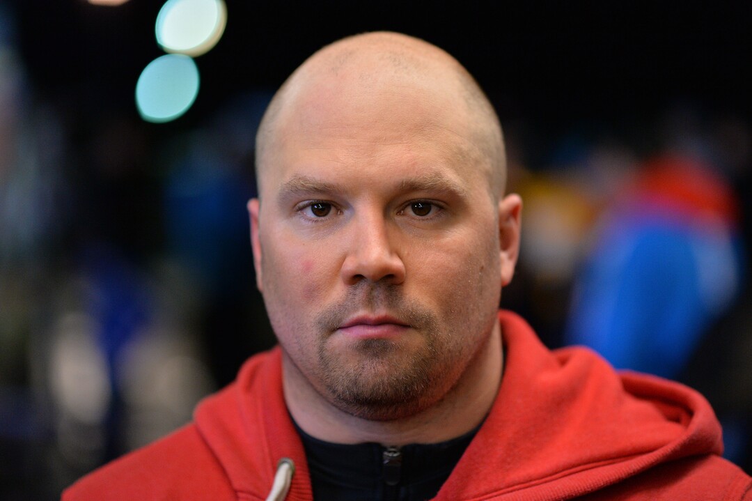 In this picture taken Saturday, Jan. 18, 2014, bob racer Steven Holcomb of the United States poses for a photograph after the two-men bob race at the Bob World Cup in Innsbruck, Austria. (AP Photo/Kerstin Joensson)