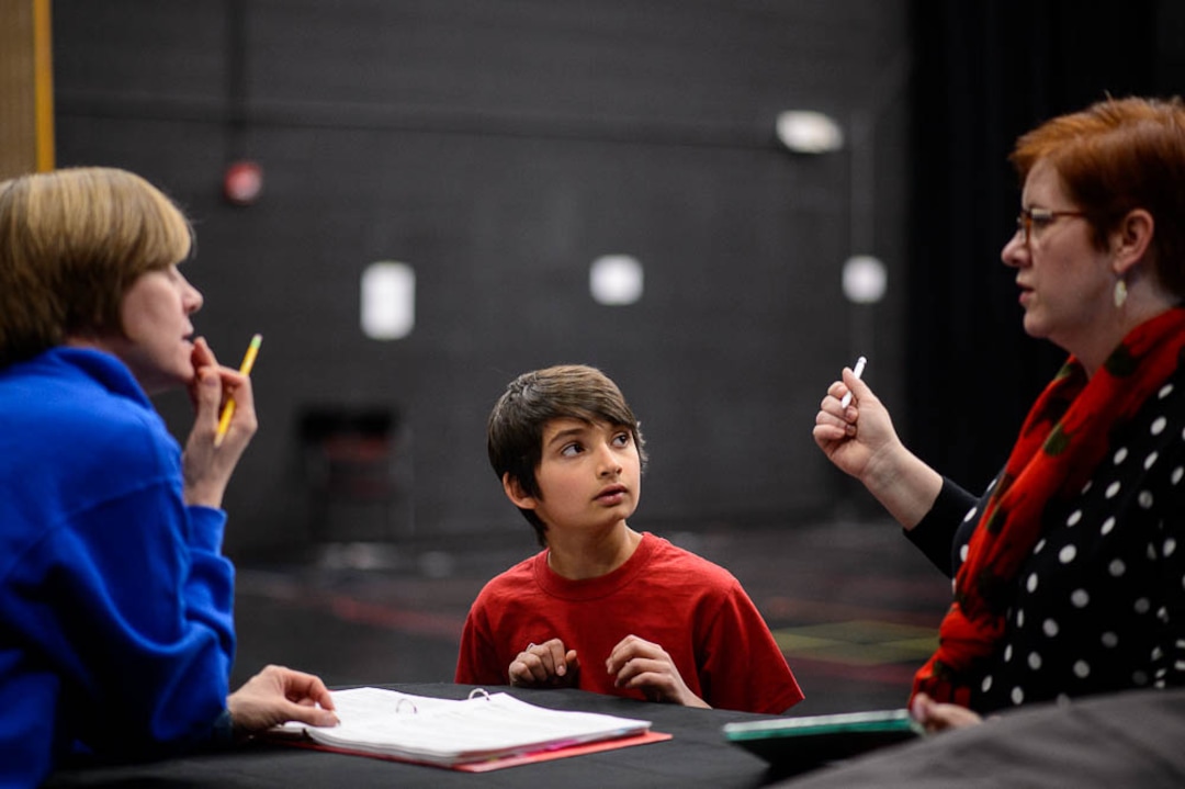 (Trent Nelson | The Salt Lake Tribune)  Rehearsal for Utah Opera's The Little Prince, with director Tara Faircloth, right, and 11-year-old Nitai Fluchel in the title role of the Little Prince. In Salt Lake City on Friday Dec. 7, 2018.