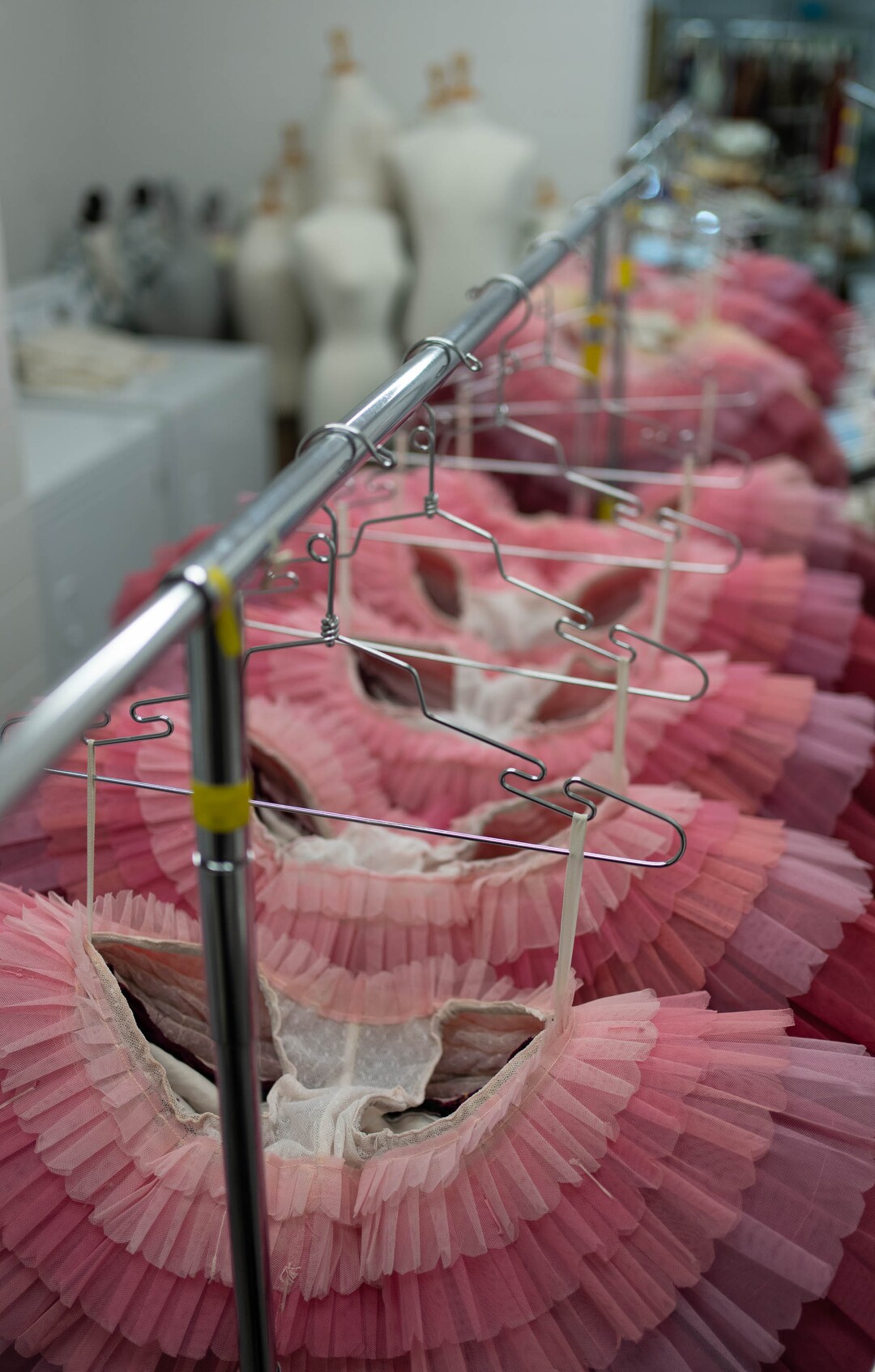 (Francisco Kjolseth | The Salt Lake Tribune) Tutu dresses are dried in the costume department of Ballet West as the team works on pieces for an upcoming production of Romeo and Juliet on Thursday, Feb. 3, 2022.