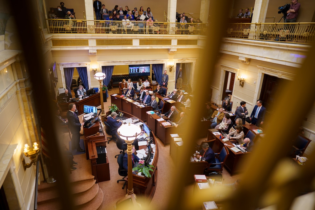 (Trent Nelson  |  The Salt Lake Tribune) The Utah Senate on the last night of the legislative session, in Salt Lake City on Friday, March 4, 2022.