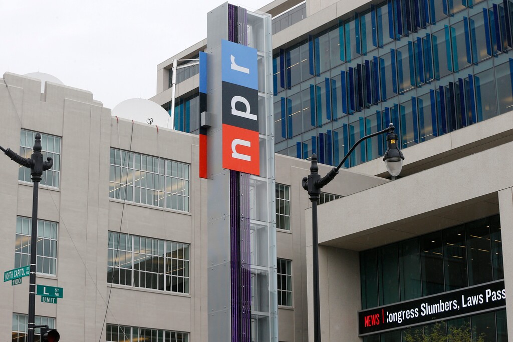 FILE - This April 15, 2013 file photo shows the headquarters for National Public Radio (NPR) on North Capitol Street in Washington.  (AP Photo/Charles Dharapak, File)