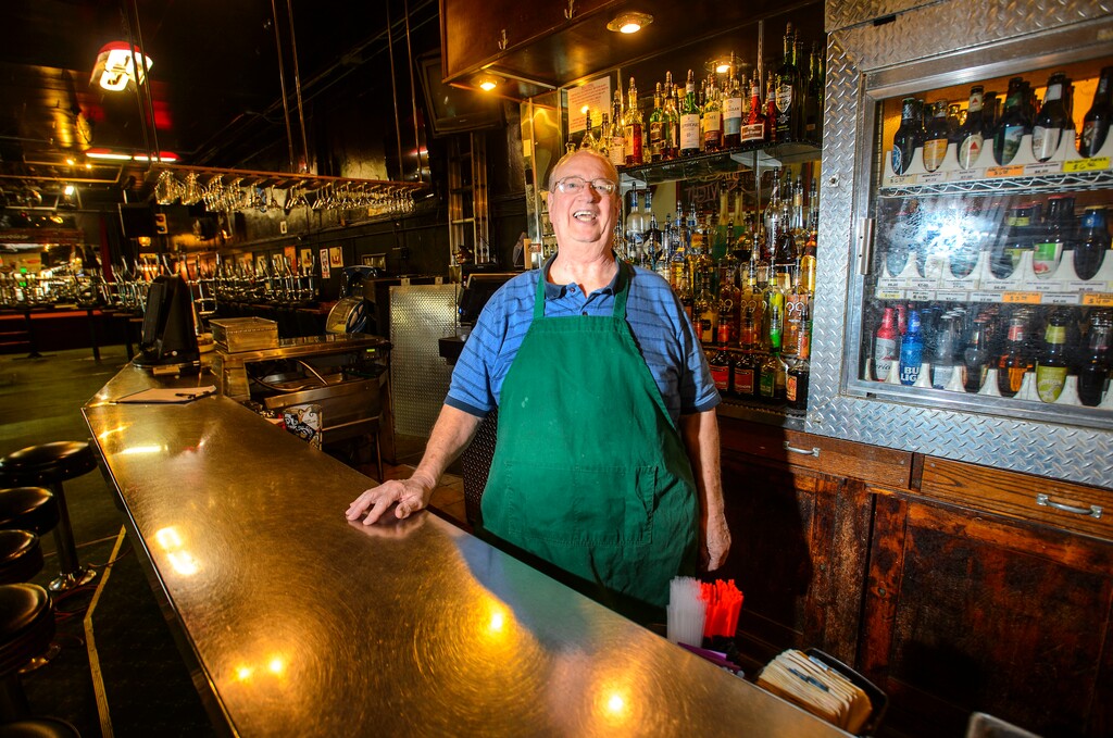 (Steve Griffin | The Salt Lake Tribune) Wisconsin drinkers nearly cleaned out two bars including Gary Whiting's ABG's Bar on Center St. in Provo Saturday morning ahead of the BYU-Badgers game. Here Whiting prepares to open the bar in Provo Monday September 18, 2017.