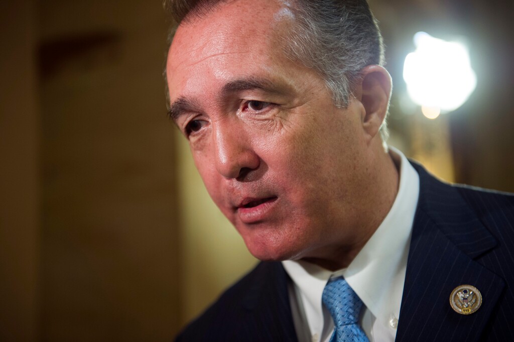 (Cliff Owen | Associated Press file photo)In this March 24, 2017, file photo, Rep. Trent Franks, R-Ariz. speaks with a reporter on Capitol Hill in Washington. Two Republican consultants say Arizona GOP Rep. Trent Franks is resigning from Congress. Neither of the GOP operatives advisers said they knew why the eight-term lawmaker was leaving.