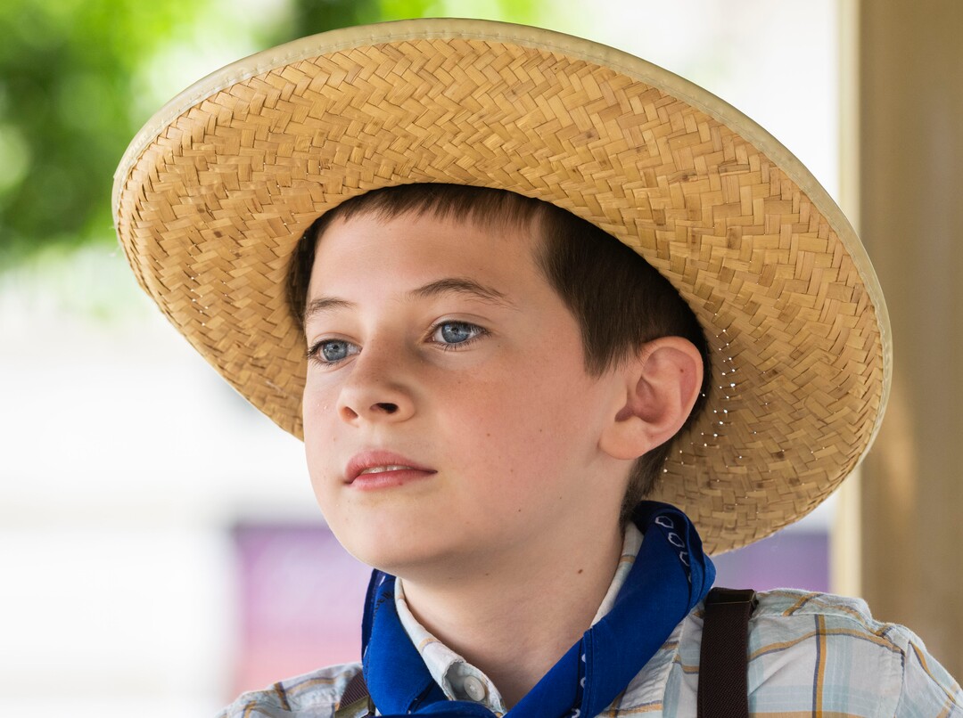 (Rick Egan | The Salt Lake Tribune) Noah Knight 9, rides on a train, in the Days of '47 Parade in Salt Lake City, on Friday, July 23, 2021.