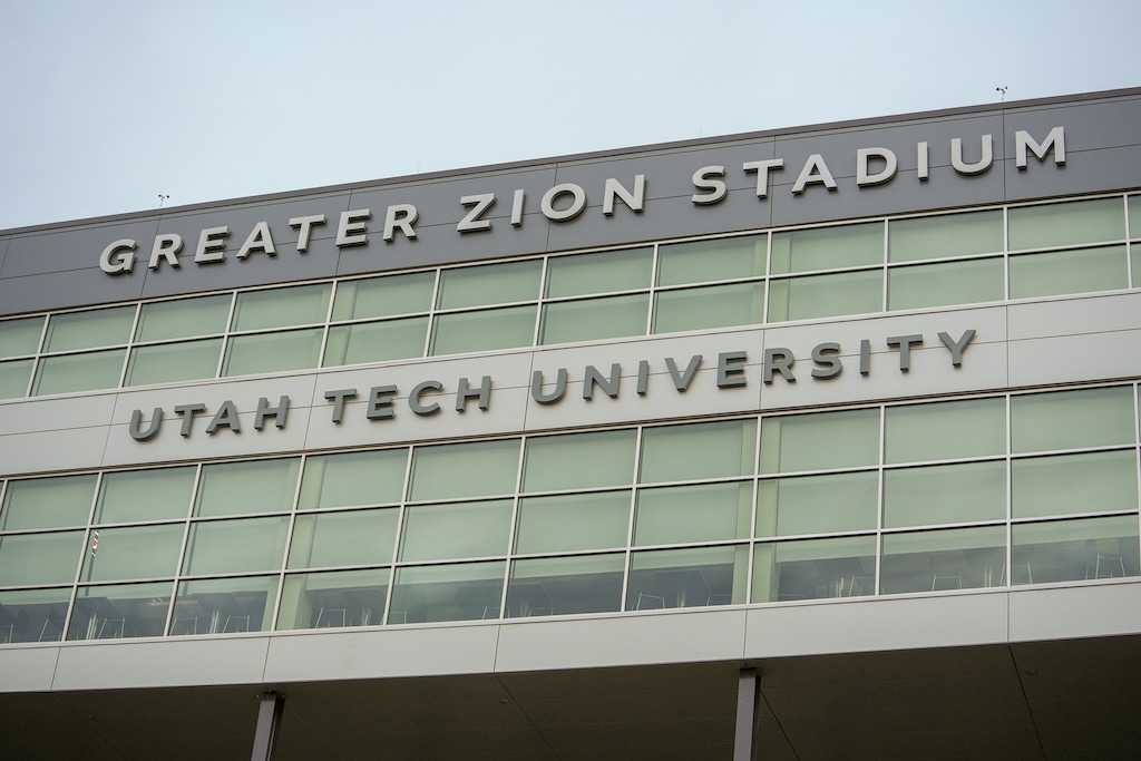 (Chris Samuels | The Salt Lake Tribune) Greater Zion Stadium at Utah Tech University in St. George, Thursday, Oct. 10, 2024. Faculty at the school have taken a rare no-confidence vote against the administration following the allegations from a federal lawsuit filed in November 2024.