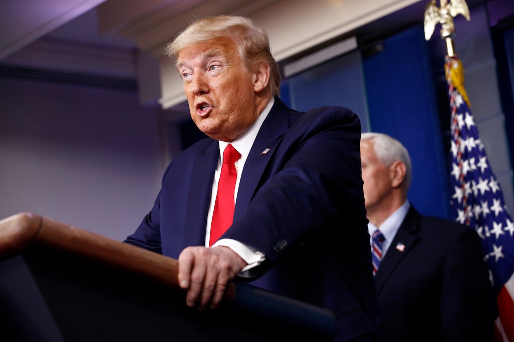 (Patrick Semansky | AP) President Donald Trump speaks during a coronavirus task force briefing at the White House, Sunday, March 22, 2020, in Washington.