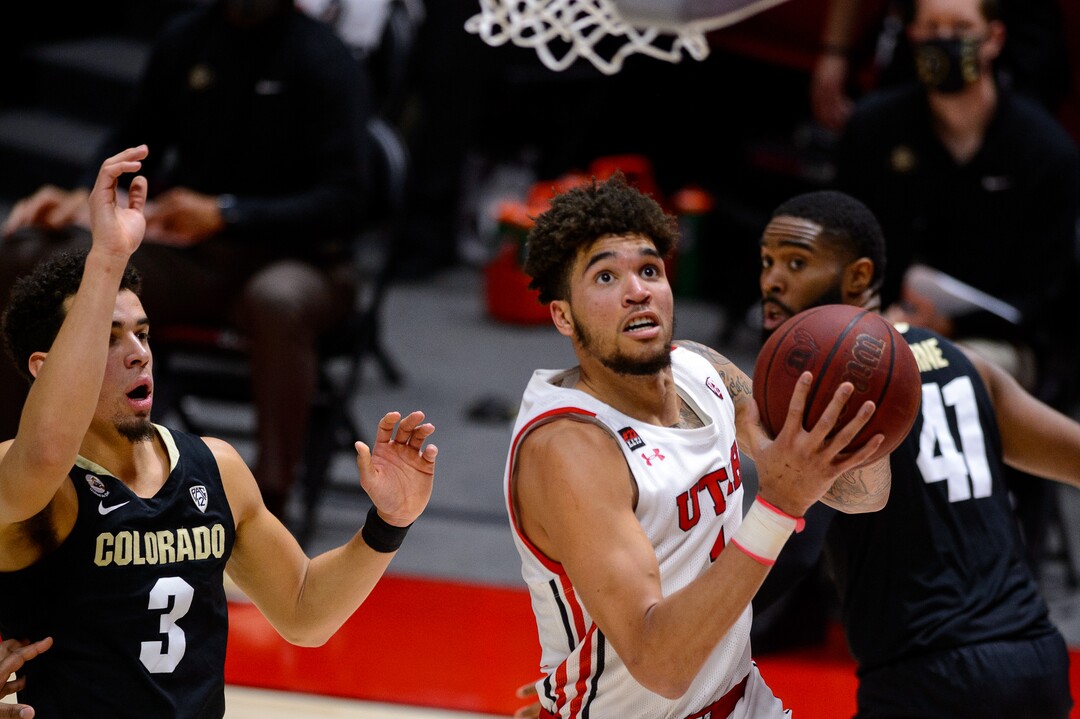 (Trent Nelson  |  The Salt Lake Tribune) Utah Utes forward Timmy Allen (1) as Utah hosts Colorado, NCAA basketball in Salt Lake City on Monday, Jan. 11, 2021.