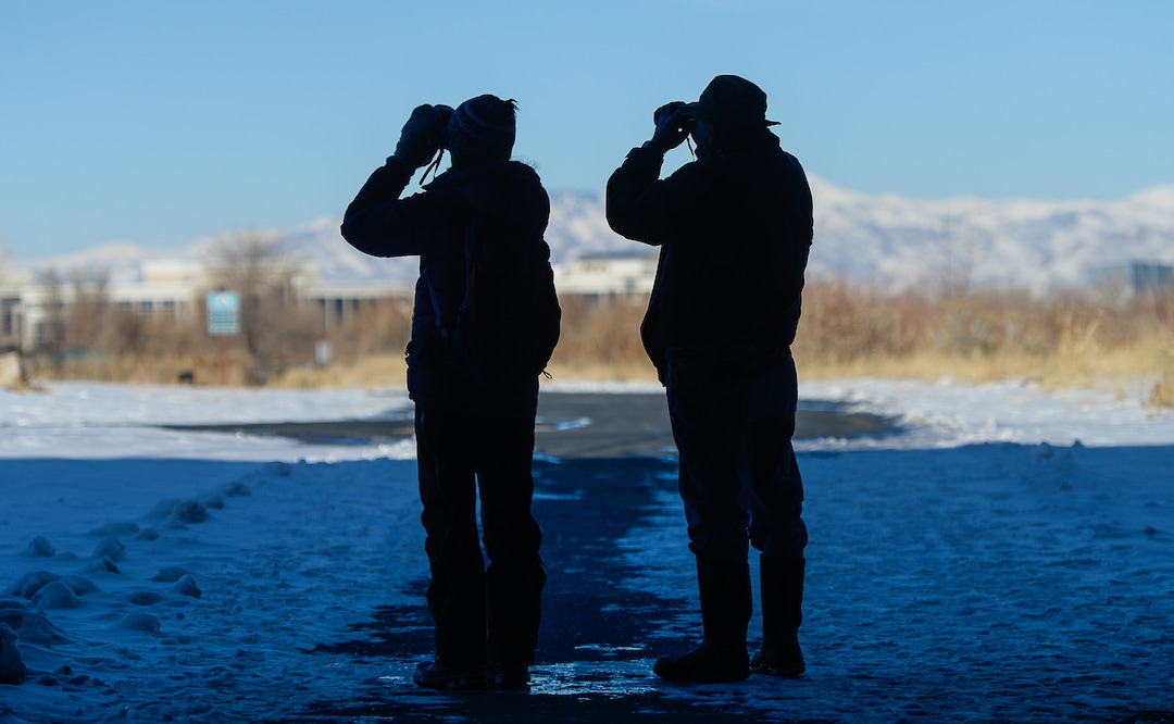 (Francisco Kjolseth  |  The Salt Lake Tribune)  A group of Audubon members walk a long stretch of the Jordan River from Bangerter Highway to South Jordan on New Year's Day counting birds as part of the annual survey, now its 119th year, done by multiple members across Utah.