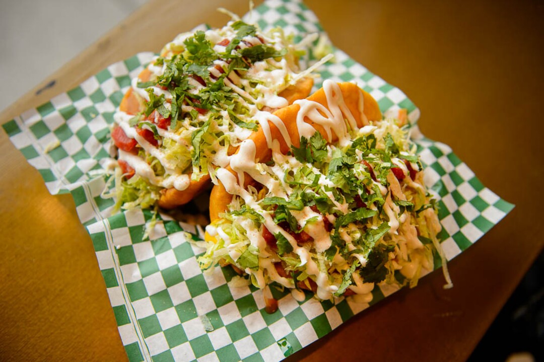 (Trent Nelson | The Salt Lake Tribune)  Navajo Tacos at Lil Lotus, a new vegan/vegetarian restaurant in Sugar House, Salt Lake City on Tuesday Dec. 11, 2018.