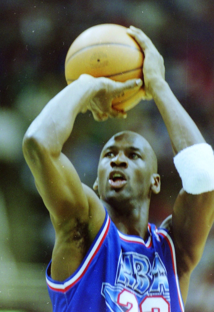 (Steve Griffin  | Tribune File Photo)  Michael Jordan in the 1993 All Star Game at the Delta Center in Salt Lake City, Sunday, Feb. 21, 1993.