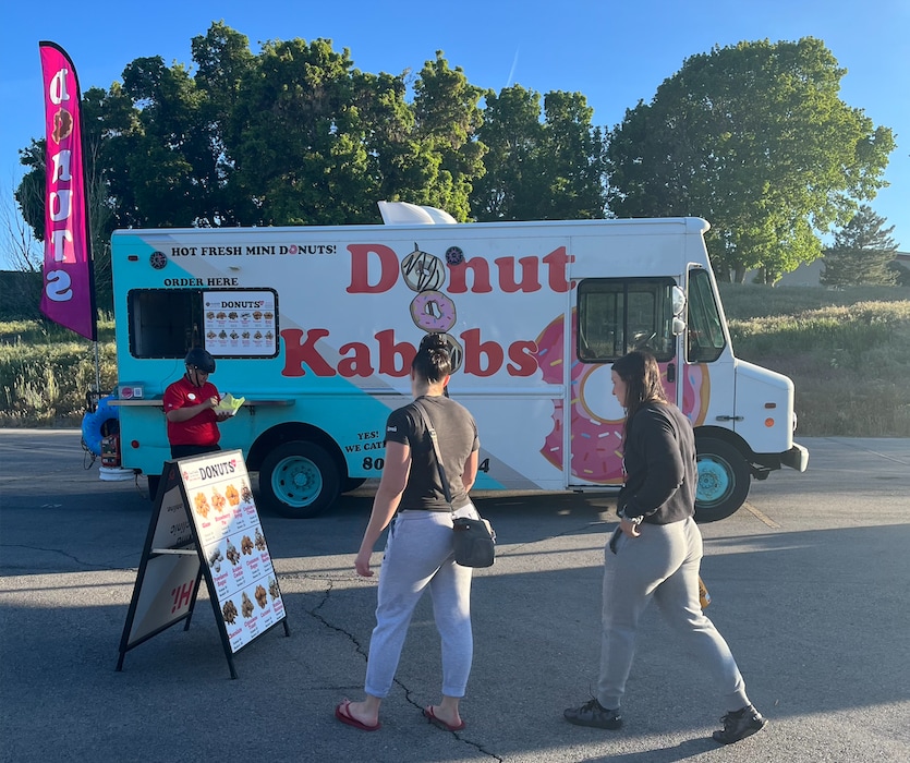 (Stefene Russell  |  The Salt Lake Tribune) The Donut Kabobs truck, taking part in the Utah Food Truck League's meet-up in Murray Park, Tuesday, May 24, 2022.