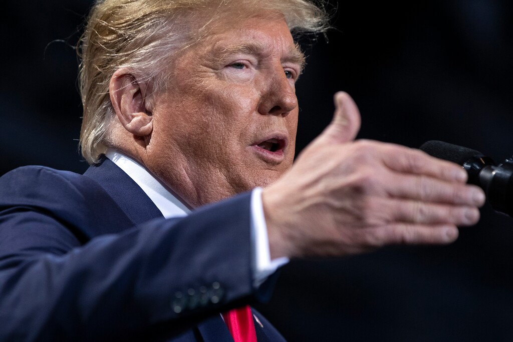 (Evan Vucci | AP file ) In this Dec. 18, photo President Donald Trump speaks during a campaign rally at Kellogg Arena, in Battle Creek, Mich.
