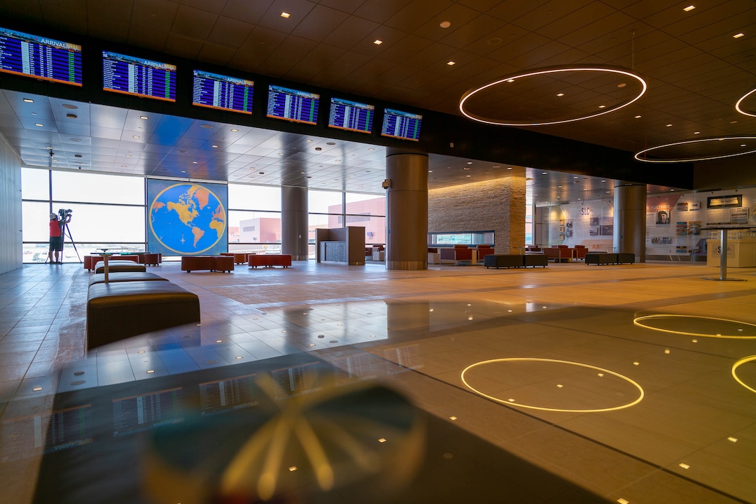 (Trent Nelson  |  The Salt Lake Tribune) The Greeting Room at the new Salt Lake City International Airport on Thursday, Aug. 27, 2020.