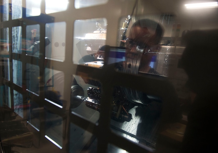 Leah Hogsten | The Salt Lake Tribune
Silencerco machinist Shawn Colby makes suppression parts for a Maxim 9 handgun, designed by Silencerco and billed as the "world's fist integrally suppressed" gun. Silencerco is one of the country's largest manufacturers of silencer for guns of all kinds, Friday, May 28, 2017.