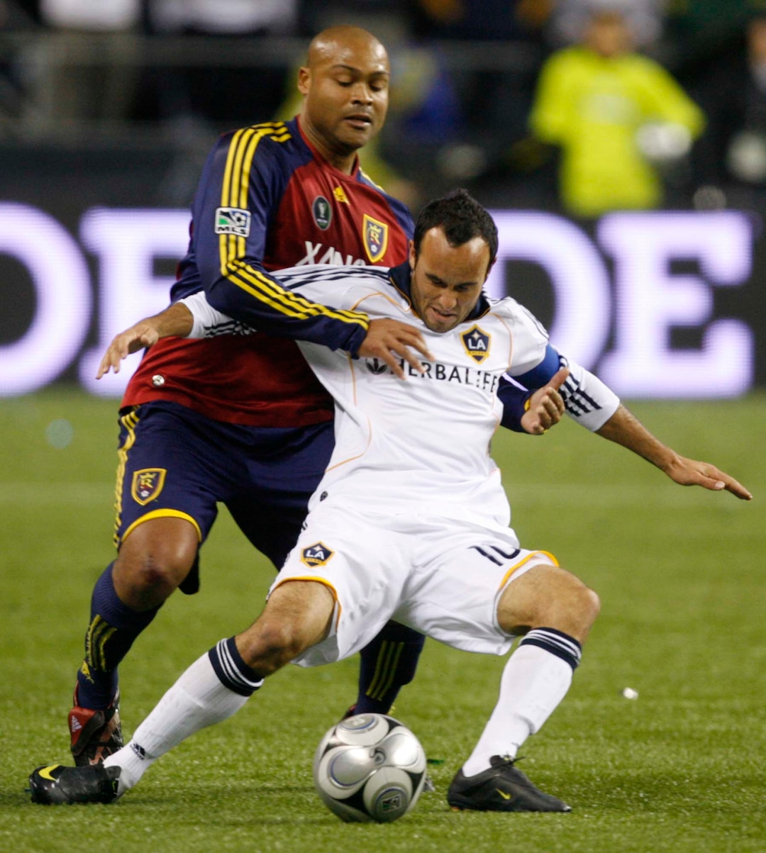 (Trent Nelson  |  Tribune file photo) Real Salt Lake defender Robbie Russell (3) and LA's Landon Donovan. Real Salt Lake vs. LA Galaxy, MLS Cup Sunday, November 22 2009 at Qwest Field in Seattle.