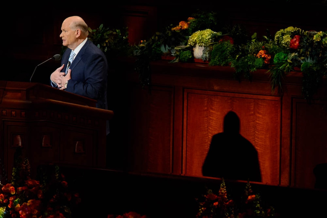 (Trent Nelson  |  The Salt Lake Tribune)  Elder Dale G. Renlund speaks during the morning session of the189th Annual General Conference of The Church of Jesus Christ of Latter-day Saints in Salt Lake City on Sunday April 7, 2019.