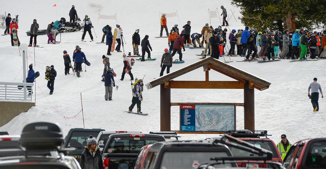 (Francisco Kjolseth  |  The Salt Lake Tribune)  With recent snowfall combined with extensive snowmaking, Brighton Resort opens for the season on Tuesday, Nov. 21, 2017.  Offering a base averaging between 10-20 inches on 3 runs serviced by 2 lifts, “Top to Bottom” skiing and snowboarding begins for snow enthusiasts ready for the season.