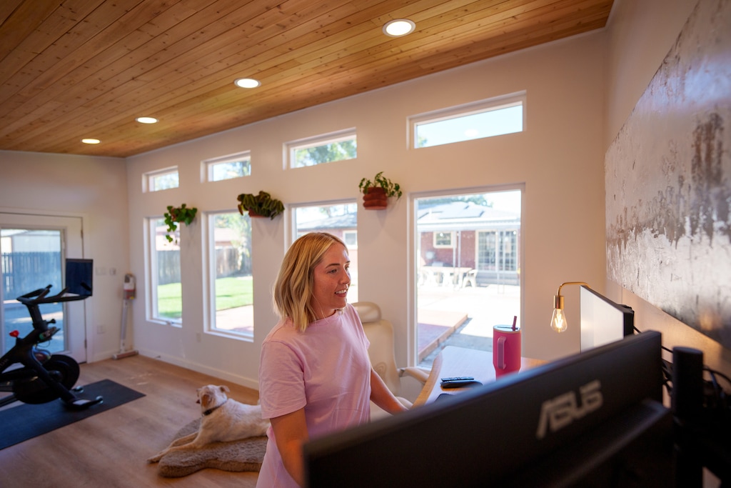 (Trent Nelson  |  The Salt Lake Tribune) Sydney Jones and her backyard office in Midvale on Monday, Sept. 30, 2024.