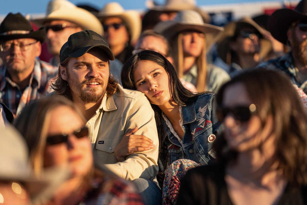 (Photo courtesy of the Paramount Network) Luke Grimes as Kayce Dutton and Kelsey Asbille as Monica Dutton in “Yellowstone.”