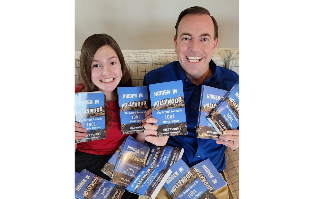 (Courtesy) Father-daughter duo Mike and Grace Winder show off their book, "Hidden in Hollywood," detailing film quotes they say resonate with their Latter-day Saint beliefs.