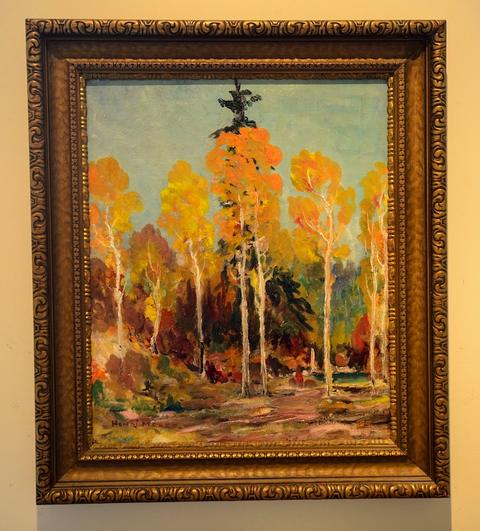 (Steve Griffin  |  The Salt Lake Tribune) This painting by Henri Moser is one of 11 historic Utah paintings in a sealed-bid auction for the Logan City School District. The paintings are on display at Dave Ericson Fine Art in Salt Lake City.