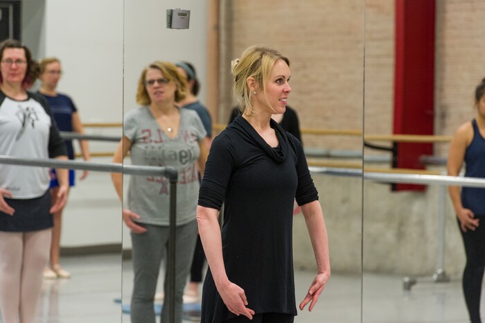 (Alex Gallivan  |  Special to the Tribune)  Nikki Bybee teaches basic techniques to adults at Ballet West Academy in Salt Lake City, Wednesday, Jan. 31.