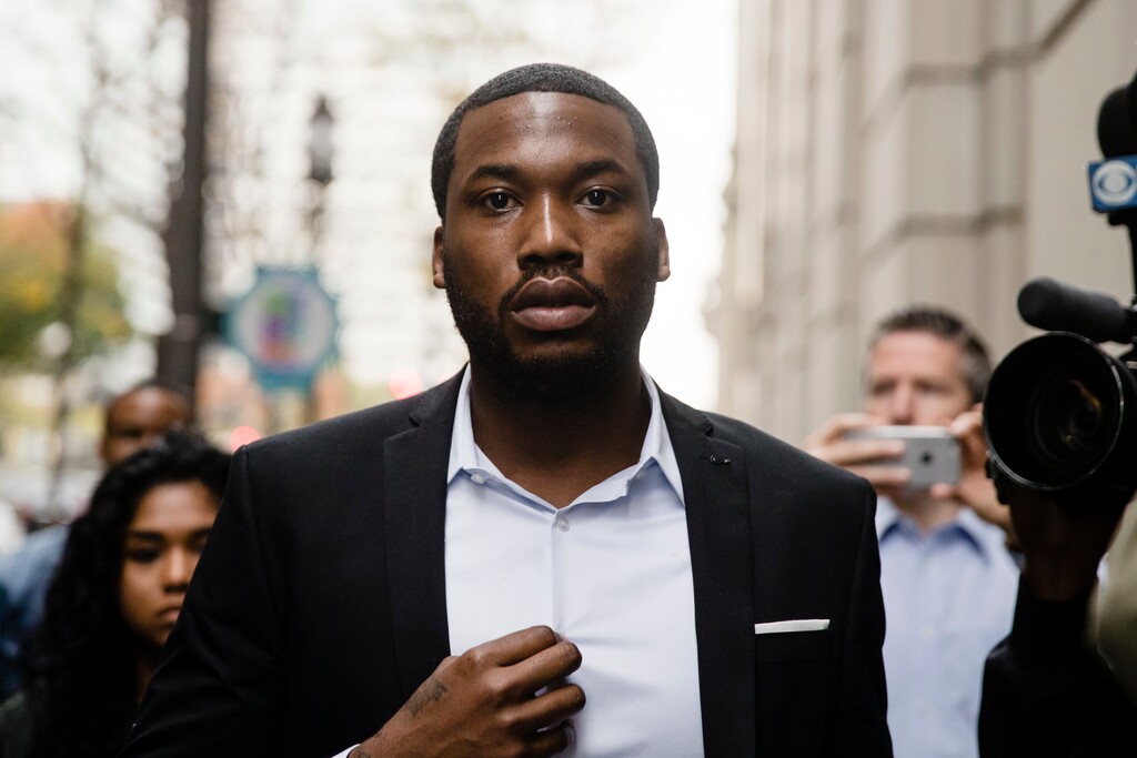 (Matt Rourke | The Associated Press) Rapper Meek Mill arrives at the criminal justice center in Philadelphia, Monday, Nov. 6, 2017. A Philadelphia judge has sentenced rapper Mill to two to four years in state prison for violating probation in a nearly decade-old gun and drug case.